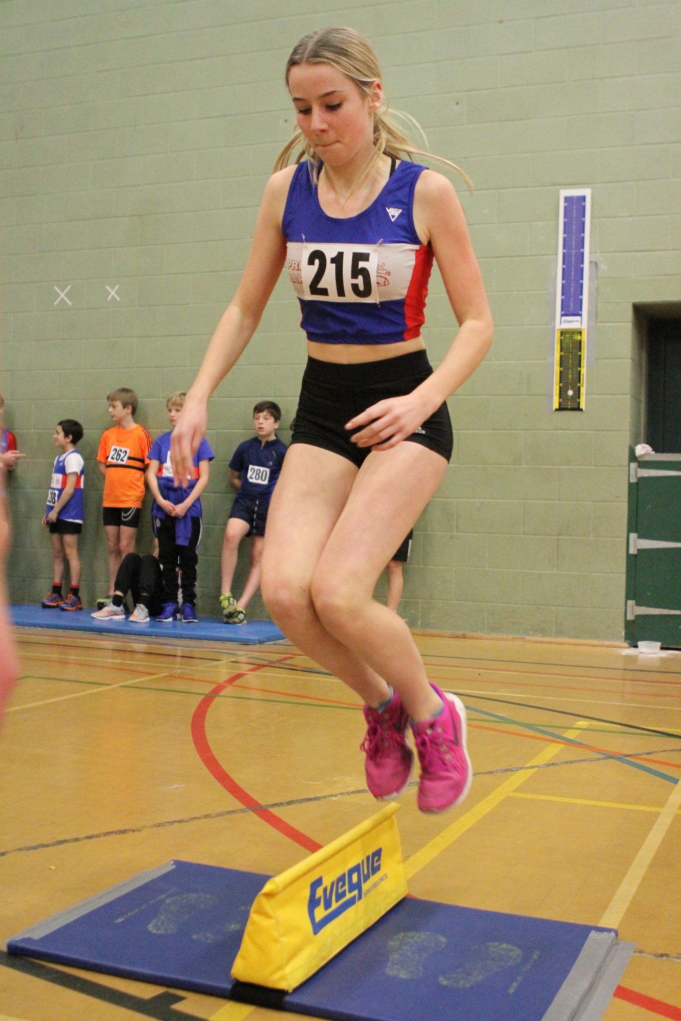 2017 Evie Parkinson wins speed bounce at Sportshall